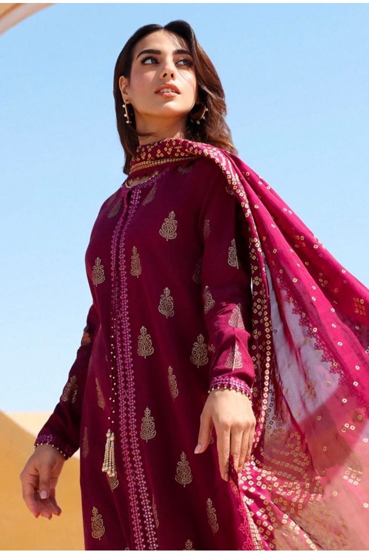 Women’s Premium Air-Jet Dhanak 3PC Embroidered Suit