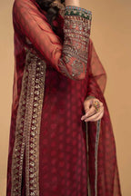 UNSTITCHED 3-PIECE LUXURY ORGANZA SUIT