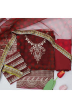 UNSTITCHED 3-PIECE LUXURY ORGANZA SUIT