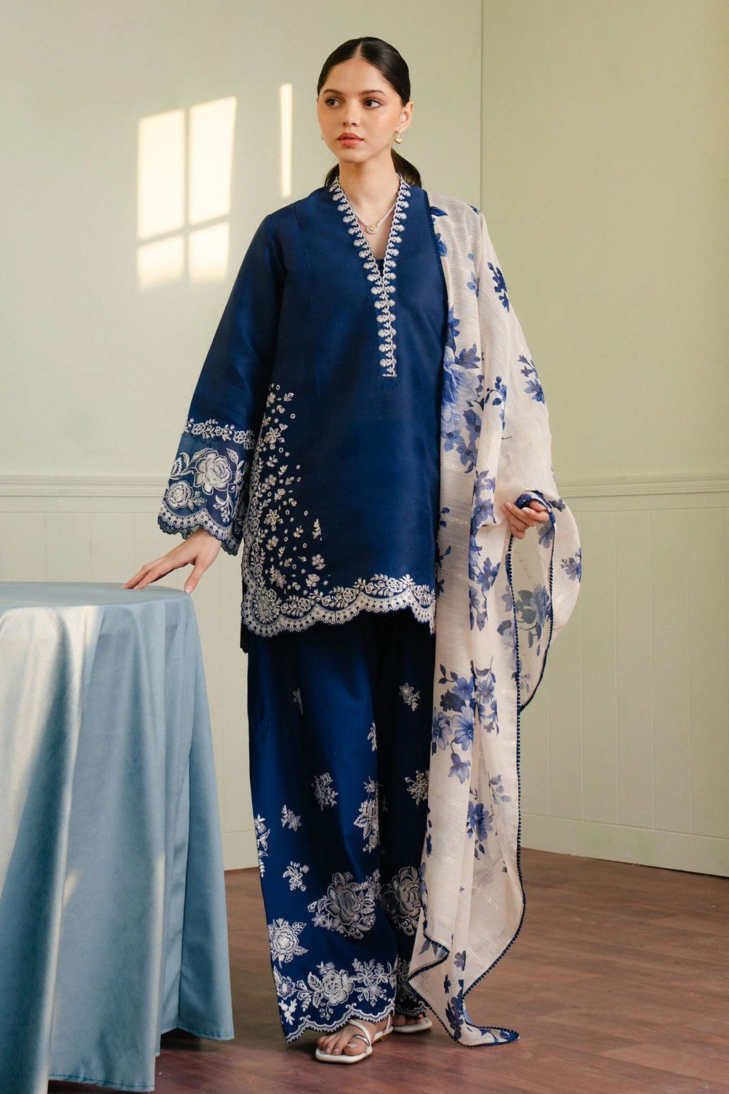 Winter Heavy Embroidered 3PC Suit With Wool Shawl