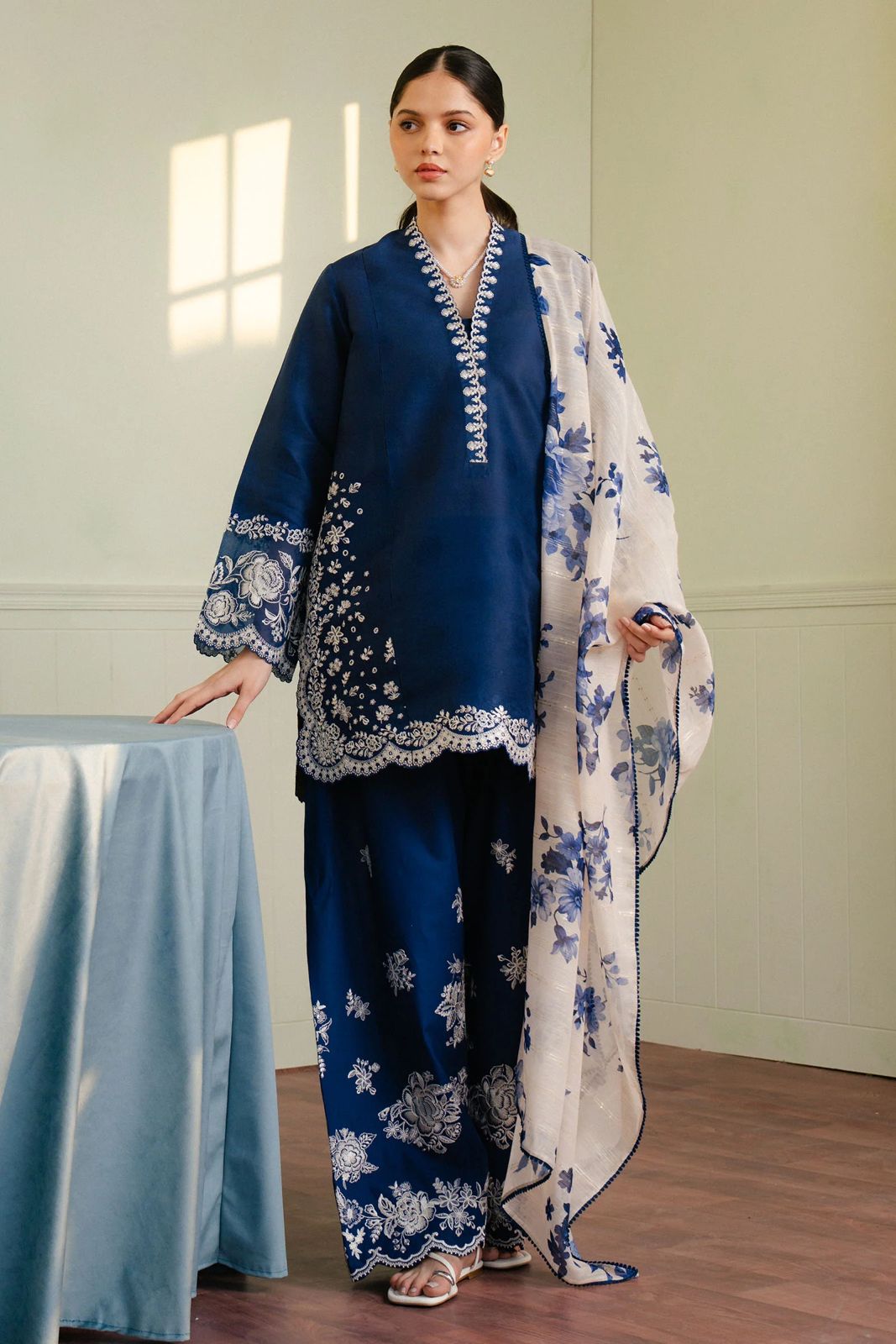 Winter Heavy Embroidered 3PC Suit With Wool Shawl