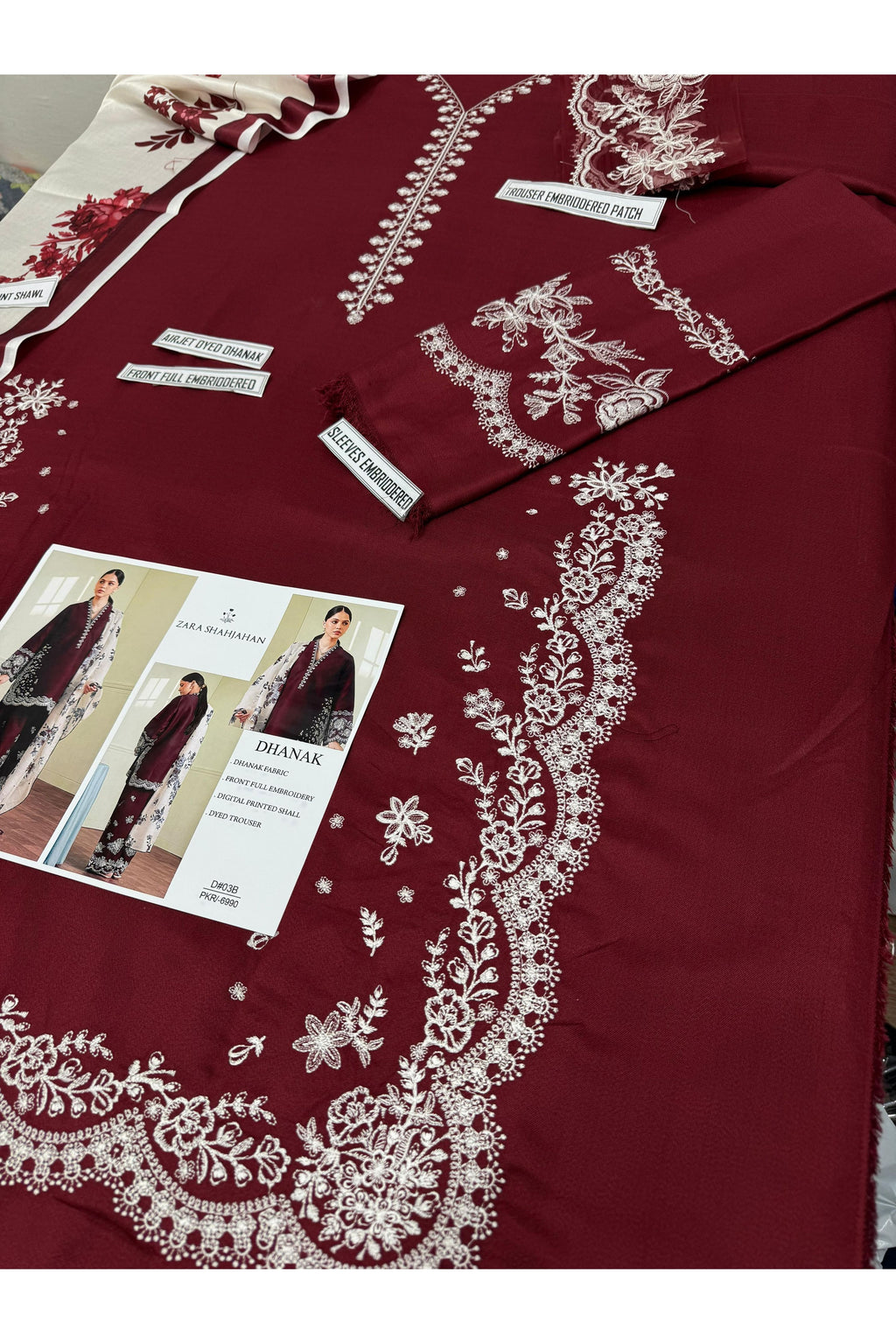 Winter Heavy Embroidered 3PC Suit With Wool Shawl