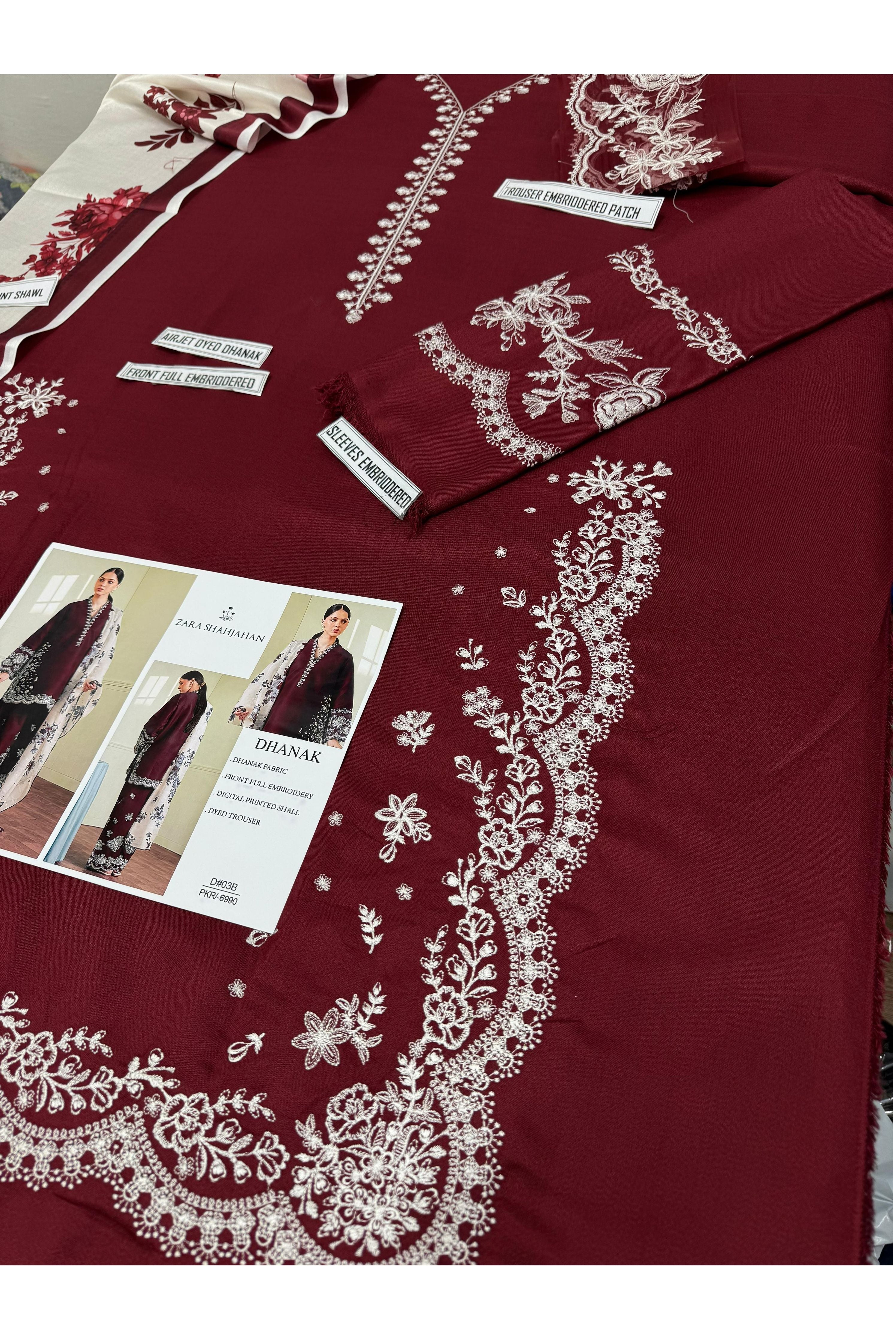 Winter Heavy Embroidered 3PC Suit With Wool Shawl