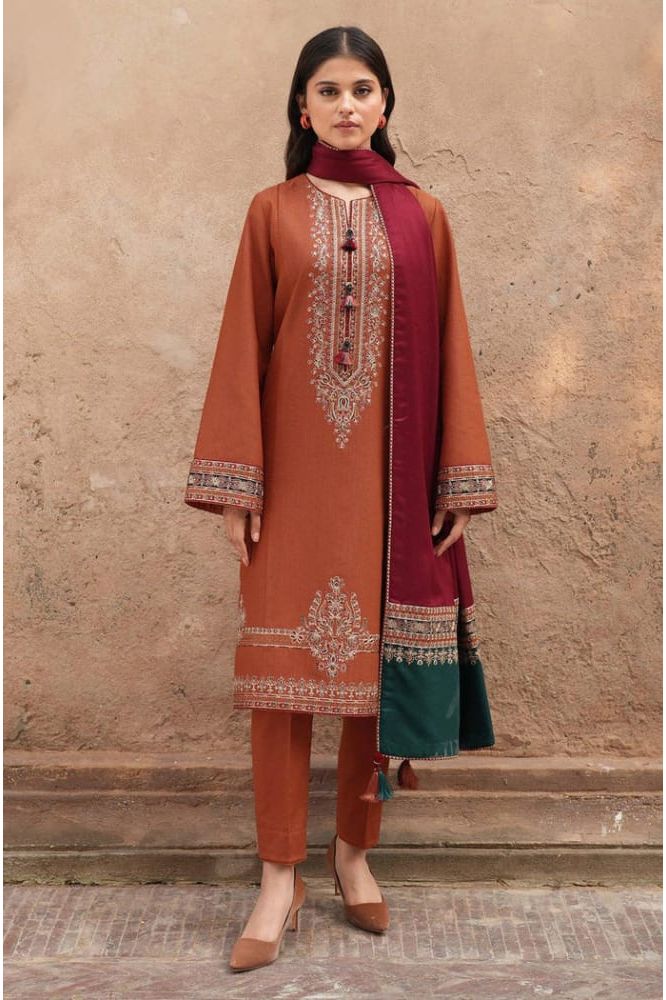 Premium Dhanak Embroidered Unstitched 3PC