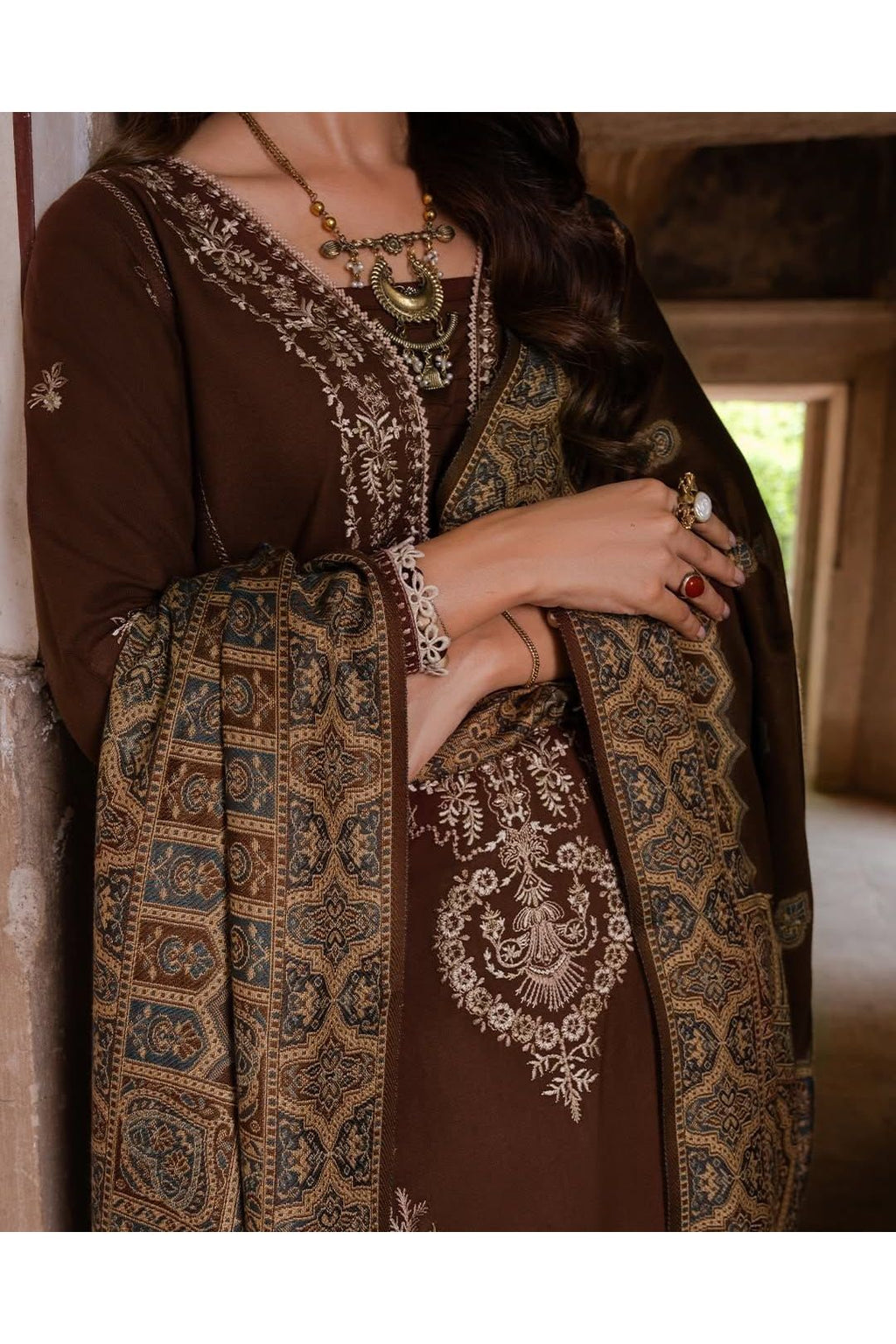 3PC Embroidered Suit